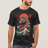 威厳のある芸術的日本のドラゴンスピリットティー Tシャツ (正面)
