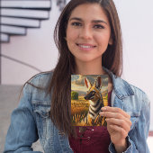 威厳のある草地でポーズを取る ポストカード