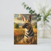 威厳のある草地でポーズを取る ポストカード (スタンド正面)