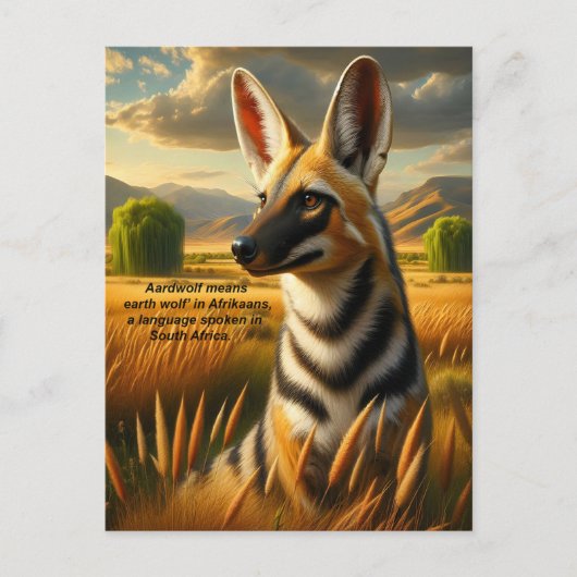 威厳のある草地でポーズを取る ポストカード (正面)