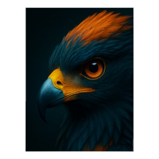 威厳のある視線 – 超現実的イーグルポートレート ポスター (正面)