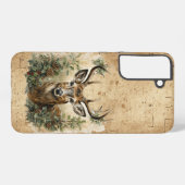 威厳のある角付き鹿〔雄ジカの〕枝角フローラ SAMSUNG GALAXYケース (裏面横)