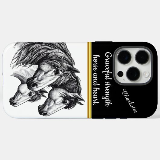 威厳のある詳細で捕獲された馬の三エレガント尾 Case-Mate iPhoneケース (裏面 (横))