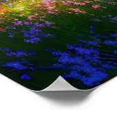 威厳のある調和、フラワー素晴らしレインボー ポスター (角)