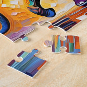 威厳のある象の色鮮やか ジグソーパズル (側面)