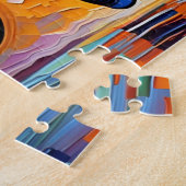 威厳のある象の鮮やか色 ジグソーパズル (側面)