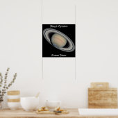 威厳のある金ゴールド土星惑星 ポスター (キッチン)