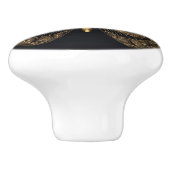 威厳のある金ゴールド蝶オンブラック セラミックノブ (側面)