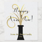 威厳のある金ゴールド、新年 ワインラベル (シングルラベル)