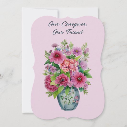 威厳のある開花紫ピンクサンキューカード サンキューカード (正面)