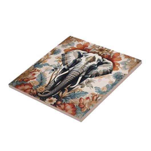 威厳のある飾象 タイル (側面)