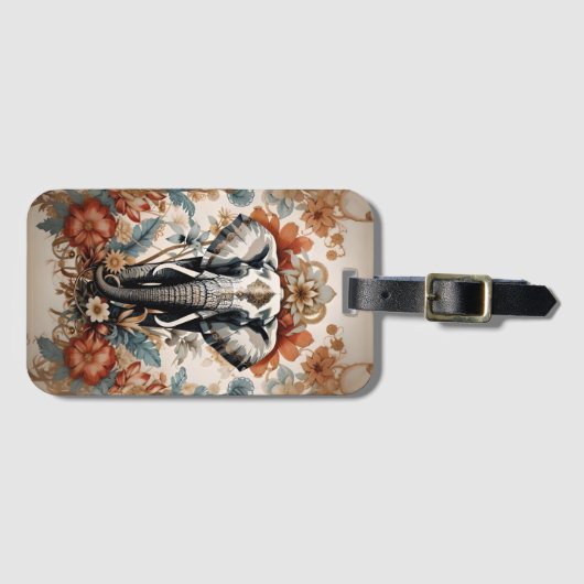 威厳のある飾象 ラゲッジタグ (正面横)