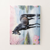 威厳のある馬と美しい ジグソーパズル (縦)