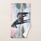 威厳のある馬と美しい ハンドタオル (ハンドタオル)