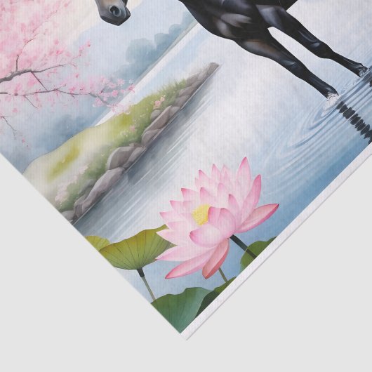 威厳のある馬と美しい 薄葉紙 (詳細)