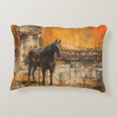威厳のある馬の抽象芸術 アクセントクッション (裏面)