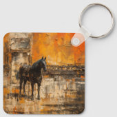 威厳のある馬の抽象芸術 キーホルダー (裏面)