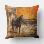 威厳のある馬の抽象芸術 クッション (裏面)