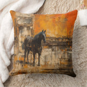 威厳のある馬の抽象芸術 クッション (ブランケット)