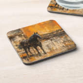 威厳のある馬の抽象芸術 コースター (左側)