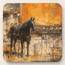 威厳のある馬の抽象芸術 コースター