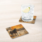 威厳のある馬の抽象芸術 スクエアペーパーコースター (インサイチュ)