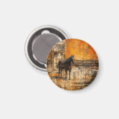 威厳のある馬の抽象芸術 マグネット (正面/裏面)