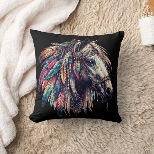 威厳のある馬 クッション (ブランケット)