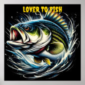 威厳のある魚：口の大き疑問に思さ ポスター (正面)