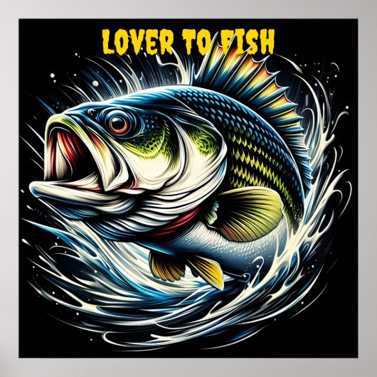 威厳のある魚:口の大き疑問に思さ ポスター (正面)