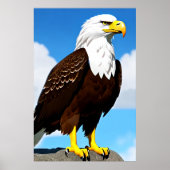 威厳のある鷲 | AI Art ポスター (正面)