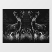 威厳のある鹿in the Wilderness - Black&White Art ウィンドウサイン (シート)
