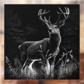 威厳のある鹿in the Wilderness - Black&White Art ウィンドウサイン (シート2)