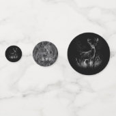 威厳のある鹿in the Wilderness - Black&White Art コンフェッティ (裏面)
