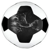 威厳のある鹿in the Wilderness - Black&White Art サッカーボール (回転)