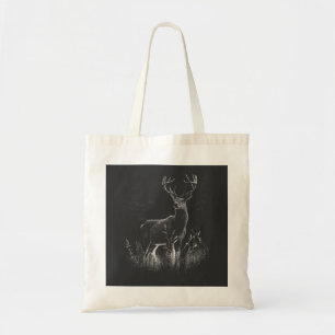 威厳のある鹿in the Wilderness - Black&White Art トートバッグ