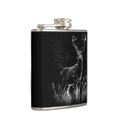 威厳のある鹿in the Wilderness - Black&White Art フラスク (右)