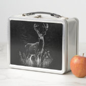 威厳のある鹿in the Wilderness - Black&White Art メタルランチボックス (インサイチュ)