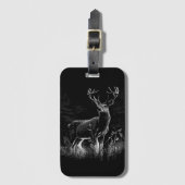 威厳のある鹿in the Wilderness - Black&White Art ラゲッジタグ (正面縦)