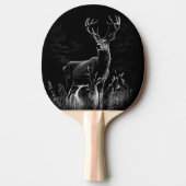 威厳のある鹿in the Wilderness - Black&White Art 卓球ラケット (正面)