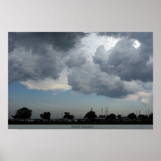 威厳のある2湖の雲 ポスター (正面)