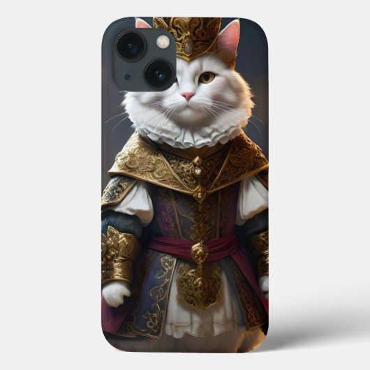 「威厳のある(昆虫)オオカバマダラ、モナーク:ローブをまとった本物の白い猫」 Case-Mate iPhoneケース (裏面)