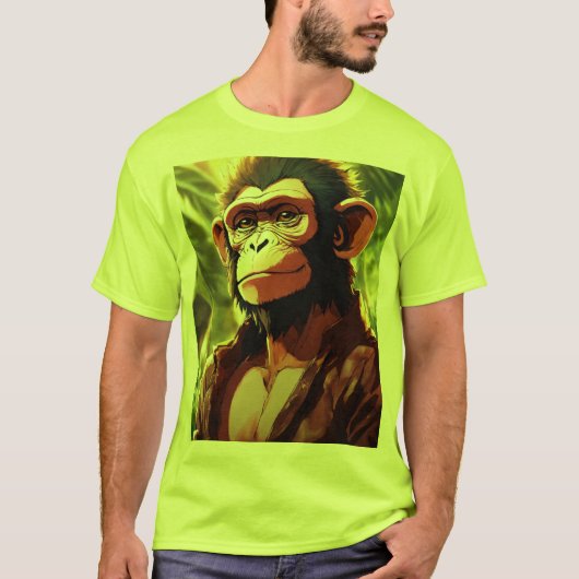 威厳のある（昆虫）オオカバマダラ、モナーク: Monkey KingPrinted T-ShirT Tシャツ (正面)