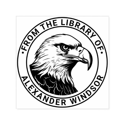威厳のあるBald Eagle Head #5図書名 セルフインキングスタンプ (デザイン)