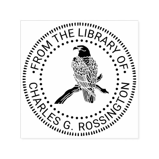 威厳のあるBald Eagle On Branch NTライブラリのブック名 セルフインキングスタンプ (デザイン)