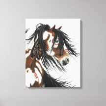威厳のあるMustangs by BiHrLe Streted Canvas Print