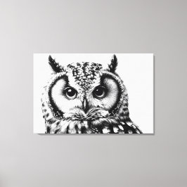 威厳のあるOwlポートレート36x24インチラージキャンバス キャンバスプリント