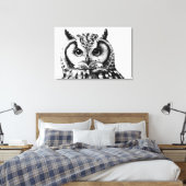 威厳のあるOwlポートレート36x24インチラージキャンバス キャンバスプリント (インサイチュ (寝室))