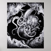 威嚇するイカ ポスター (正面)