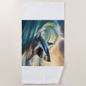 威嚇するサメビーチタオル ビーチタオル (正面)